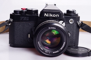 NIKON尼康 FE2+50/1.4钛帘胶片单反相机 FM3A小弟 96新不输FM2