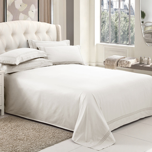 北欧简约白色床单单件纯棉100全棉宾馆酒店单人家用卧室裸睡高级