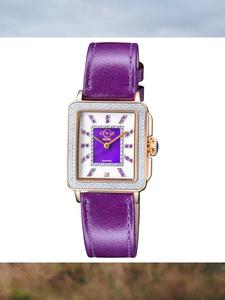 GV2 by Gevril专柜手表12337时尚经典海外购女士紫色方形皮带腕表