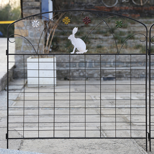 岛拉可爱兔子图案花栅栏爬架围栏围栅金属爬架爬藤架铁可做花园门