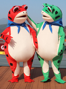 青蛙卡通人偶服装充气癞蛤蟆搞笑夏天玩偶动物道具服行走表演头套