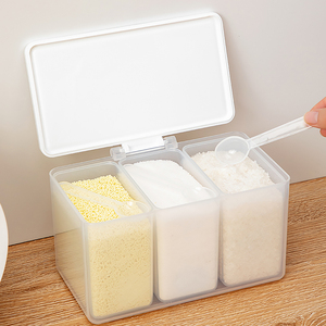 调料盒套装组合盐罐四格一体收纳糖味精家用厨房调味盒罐放佐料盒