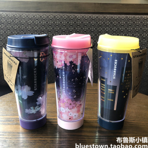 星巴克杯子现货抖音同款发光夜樱中秋led亮灯照明花瓣随行 随手杯