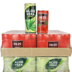 乐天樱桃汁饮料芦荟葡萄韩国进口果味整箱听装易拉罐LOTTE果汁