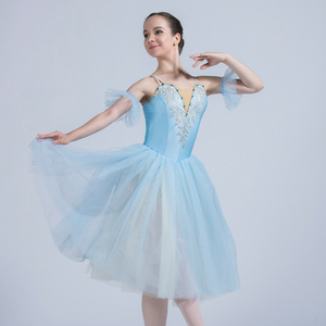 芭蕾演出服儿童吉赛尔比赛表演服蓝色专业长裙篷篷裙成人芭蕾舞裙