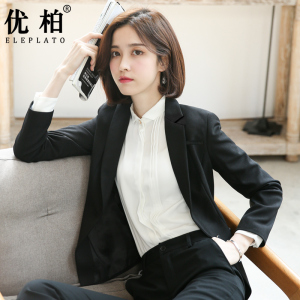 黑色西装外套女职业装工作服正装面试气质高级女士灰色小西服套装