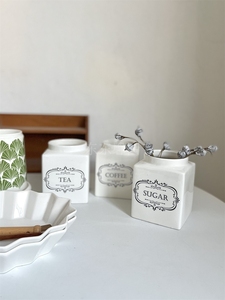 北欧简约陶瓷方形收纳罐 家用高颜值刀叉勺搅拌棒厨房收纳罐花瓶