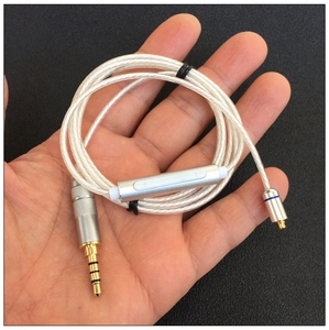 DIY定制单边单晶铜镀银耳机带麦可通话换升级线材MMCX接口