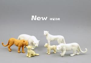 NEW神笔马良 仿真动物非洲野生动物美洲豹猎豹黑豹玩具模型 白模
