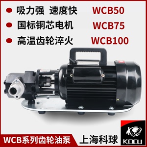 WCB75上海科球自吸齿轮油泵柴机油型抽甲醇菜籽油润滑液压植物油