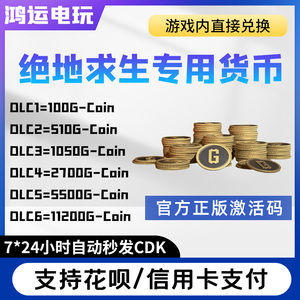 steam绝地求生充值G币G-coin皮肤PUBG代充黑货券游戏内兑换码CDK