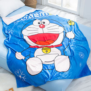 卡通蓝猫哆啦A梦法兰绒午睡毯子盖腿毛毯办公室午睡儿童单人被子