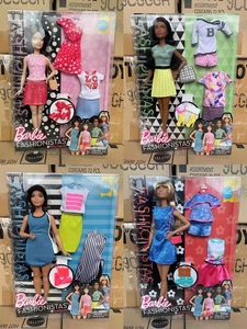 正版美泰芭比Barbie娃娃之时尚达人换装系列收藏版女孩玩具DTD96
