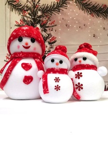 超萌圣诞节装饰品大号雪人公仔毛绒摆件小雪人商场橱窗道具玩偶