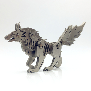 钢魔兽西伯利亚平原狼3D立体金属拼图不锈钢拼装模型儿童益智拼图