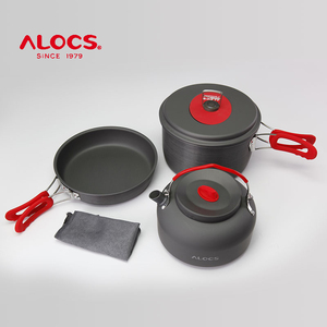 alocs爱路客户外锅具露营装备用品野营炉具便携炊具野炊餐具套装