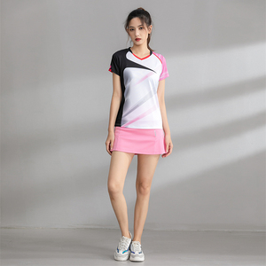 2024新款羽毛球服女装套装速干短袖比赛运动服男乒乓球服定制印字