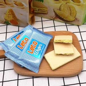 越南零食LETO榴莲味威化饼200g豆乳奶酪芝士味夹心饼干进口零食品