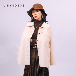 LIDYSOSO/2019冬装新款短款外套纯色复古外套/休闲百搭254322084