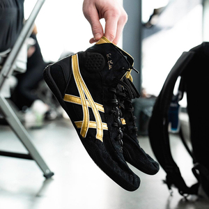 ASICS DAN GABLE EVO 3亚瑟士黑金男士深蹲举重拳击鞋专业摔跤鞋