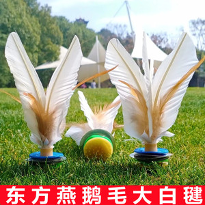 东方燕比赛体育大白毽运动高弹力疙瘩底鹅毛毽球羽毛毽子网毽耐踢