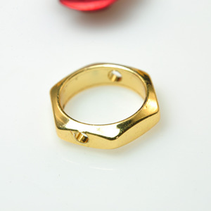 纯铜镀金六角形圆珠套环套圈 项链连接环手链连接环耳环套圈 对孔
