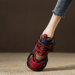 西班牙小众品牌ONGYSL厚底拼色加绒老爹鞋女女鞋冬季运动休闲棉鞋