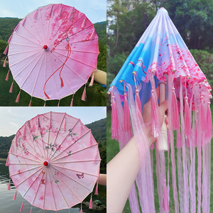 儿童流苏女童古装女童舞蹈伞古代风伞道具汉服伞油纸伞雨伞中国风