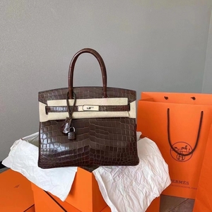 爱马仕Hermes birkin30鳄鱼皮铂金包手提女包二手闲置