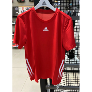 Adidas阿迪达斯儿童夏季本命年红色速干透气运动短袖T恤GM8482