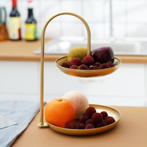 现代轻奢水果盘客厅干果盒创意家用双层糖果盆茶几个性零食盘子