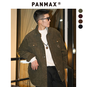 PANMAX潮牌大码衬衫设计感男装潮流加肥加大宽长袖衬衫DD-CL0807