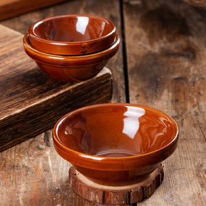 老式陶瓷仿古酒碗古代米饭碗复古粗陶扣肉碗蒸碗家用小酒碗4.5寸