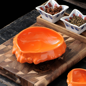 日式创意料理陶瓷餐具螃蟹壳芝士焗蟹宝饭盘大闸蟹盘子前菜碟蟹壳