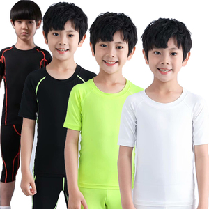 儿童健身衣服男童短袖速干衣紧身跑步运动吸汗T恤篮球训练打底衫