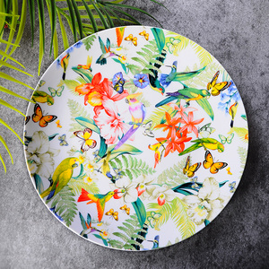 欧式现代创意家用陶瓷餐具雨林日与夜景色特价装饰咖啡杯碟碗盘子