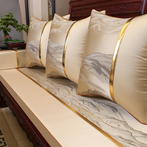 新中式红木沙发坐垫实木家具坐垫罗汉床垫子五件套实木沙发垫定做