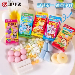 日本进口可利斯Coris什锦水果味五宝口香糖儿童泡泡糖口哨糖37g