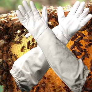 养蜜蜂防蛰专用羊皮软透气手套 养蜂工具  蜂具加厚护手手套防蛰