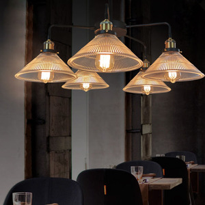 复古北欧现代美式乡村吧台餐厅店铺咖啡厅民厅绿色透明玻璃吊灯