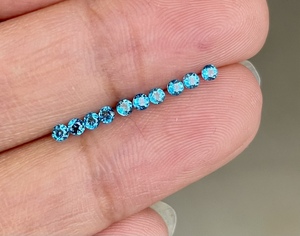 瑞士蓝天然VVS托帕石裸石戒面裸石镶嵌配石 圆形 2*2mm戒指耳钉