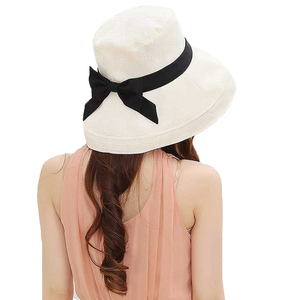 日本新款防UV帽子女夏天可折叠防紫外线布帽棉麻太阳帽防晒渔夫帽