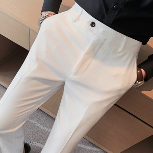 西裤男士修身高级感休闲裤潮流长裤商务正装工作裤垂感小脚西装裤