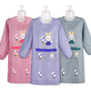 夏季兔长袖罩衣围裙韩版时尚护衣有袖卡通反穿薄防污厨房成人工作
