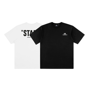 MCrew CABEAR TOKYO东京STAFF简约印花白色黑色纯棉圆领短袖T恤