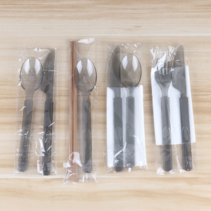 加厚刀叉勺套装一次性勺子叉子塑料餐勺外卖餐具包加筷子纸巾商用