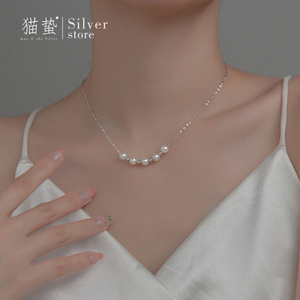 猫蛰S925纯银珍珠项链女款轻奢女士小众设计高级感2024新款爆款