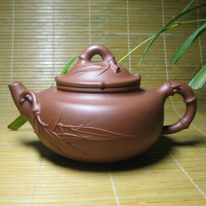 宜兴紫砂精品茶壶 国家级工艺师尹红英制 保真（竹韵）