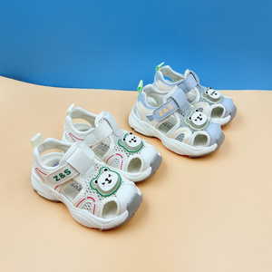 夏季足圣童鞋1-3岁儿童机能鞋超轻防滑男女宝宝沙滩鞋包头布凉鞋