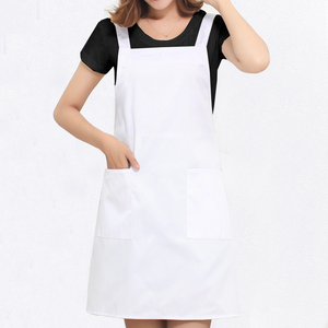 围裙定制logo印字韩版时尚防水厨师餐厅白色纯白工作服男士女围腰